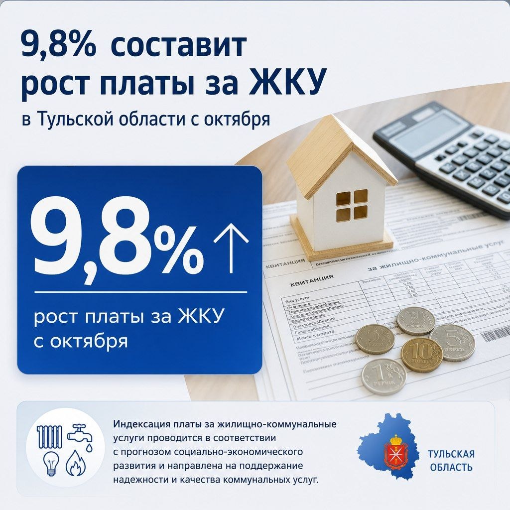 Фотография к публикации «9,8% составит рост платы за ЖКУ в Тульской области с октября»