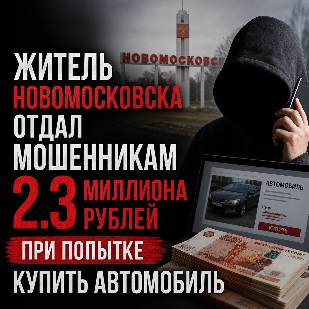 Фотография к публикации «Житель Новомосковска потерял свыше 2,3 млн рублей из‐за «выгодного» авто»